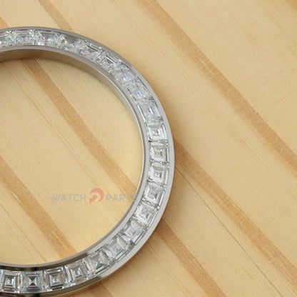Bisel de reloj de plata de diamante moissanite sintético para rolex daytona 40 mm watch gemstone bisel
