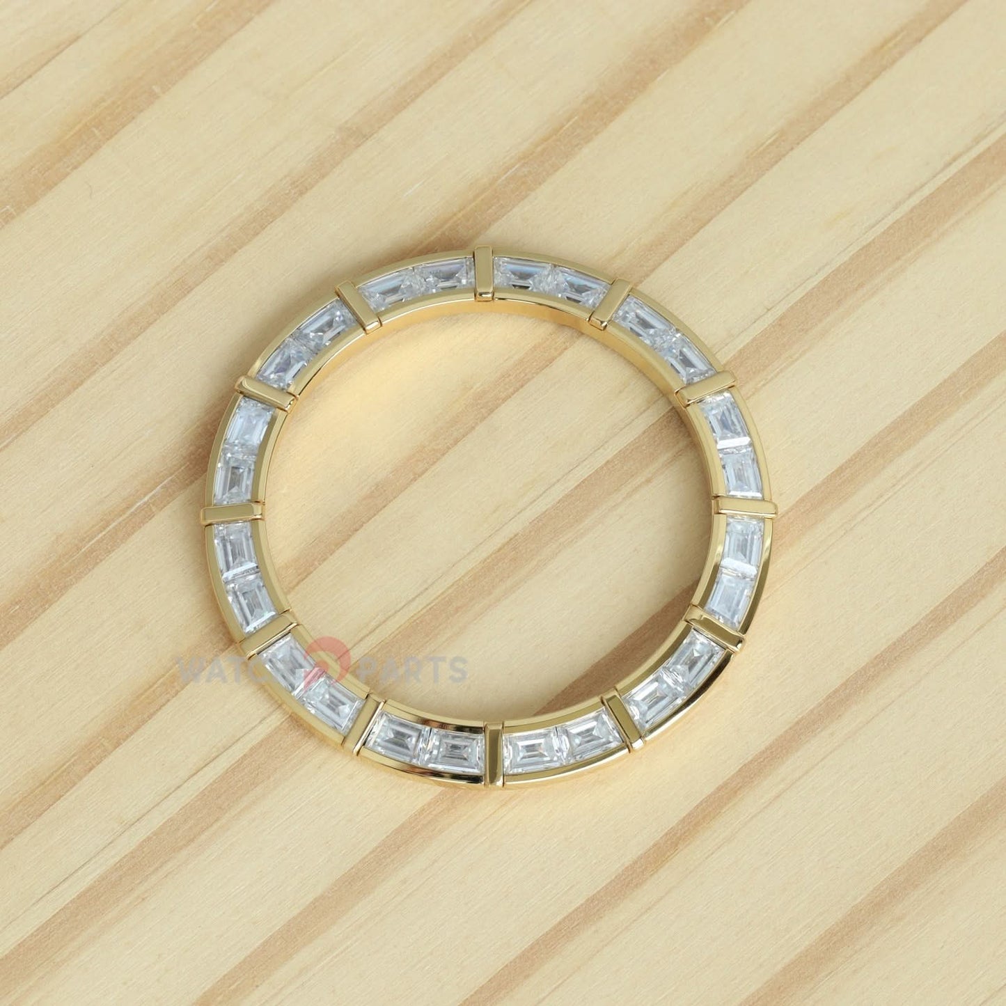 24 Baguette Synthetic Moissanite Diamond Gold Watch Bisel para Rolex Daytona 40 mm Watch Bisel Gemstone