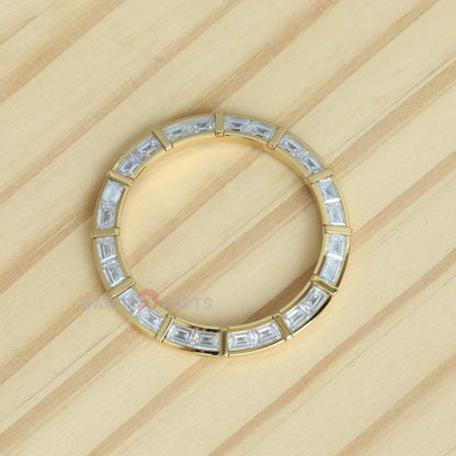 24 Baguette Synthetic Moissanite Diamond Gold Watch Bisel para Rolex Daytona 40 mm Watch Bisel Gemstone