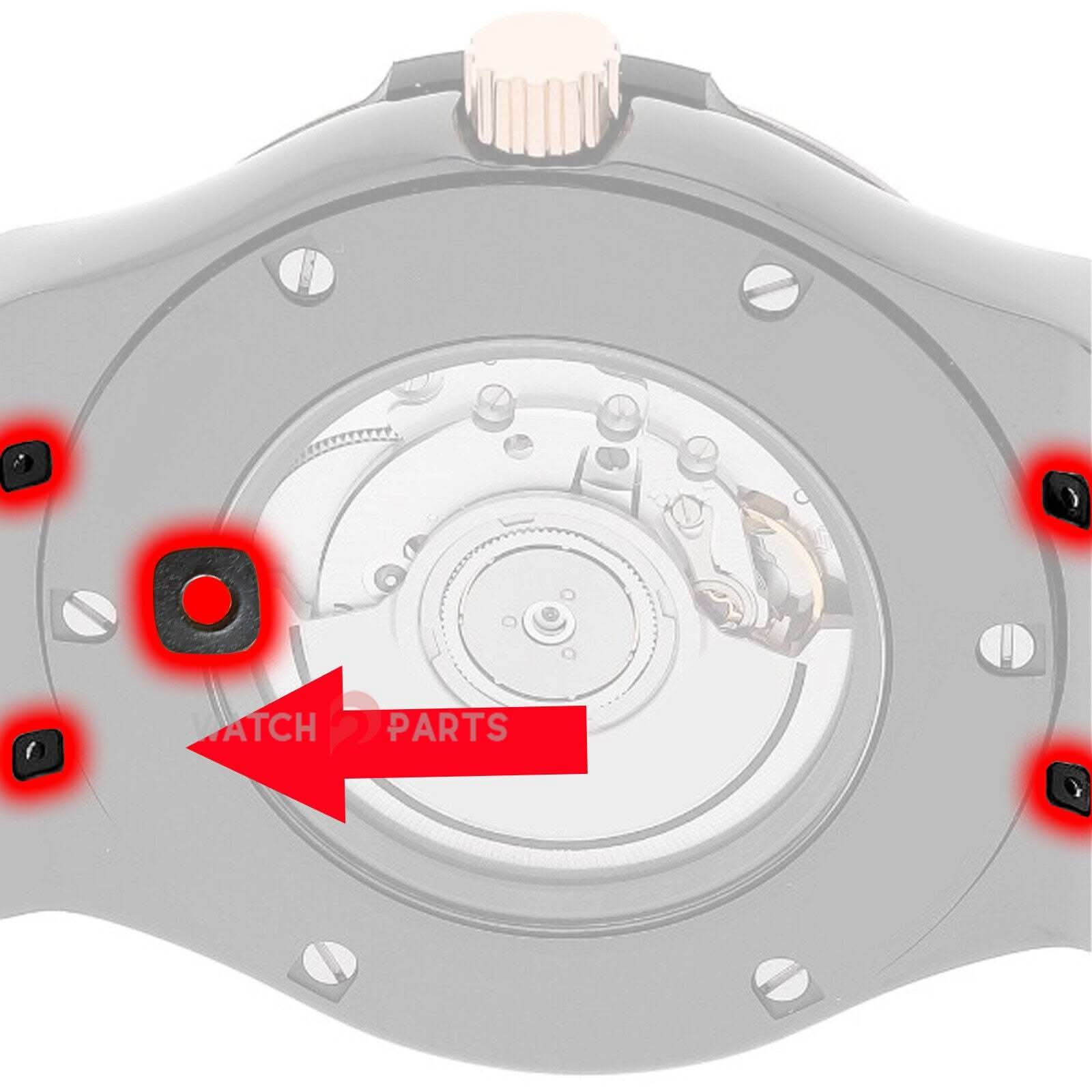 Garner en plastique vis à vis de la gueule de boulon à manche de fixation pour Hublot Classic Fusion Watch Back