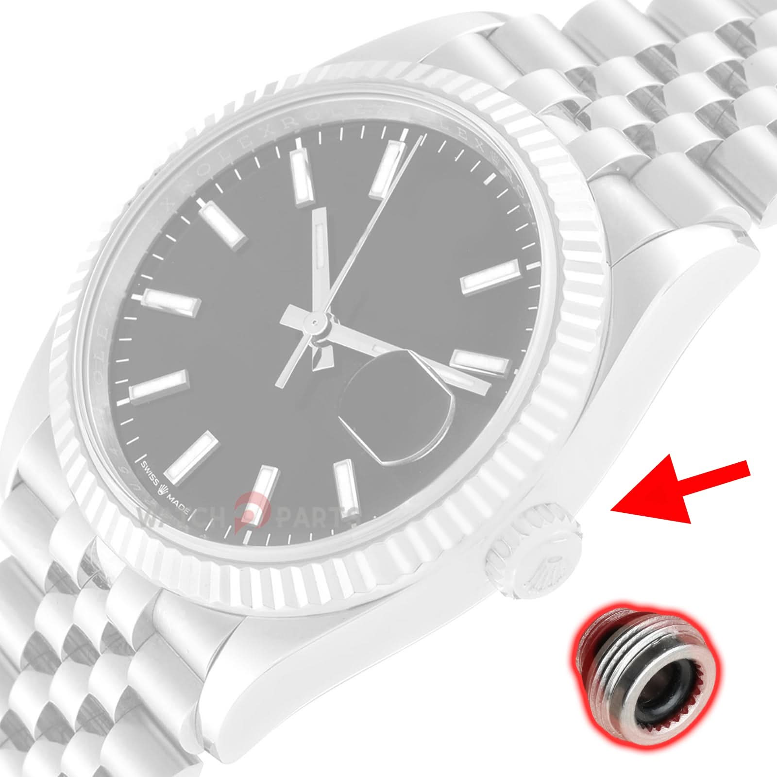 Watch Crown Tube für Rolex Datejust 36/41mm Uhr 16013 11633 126233