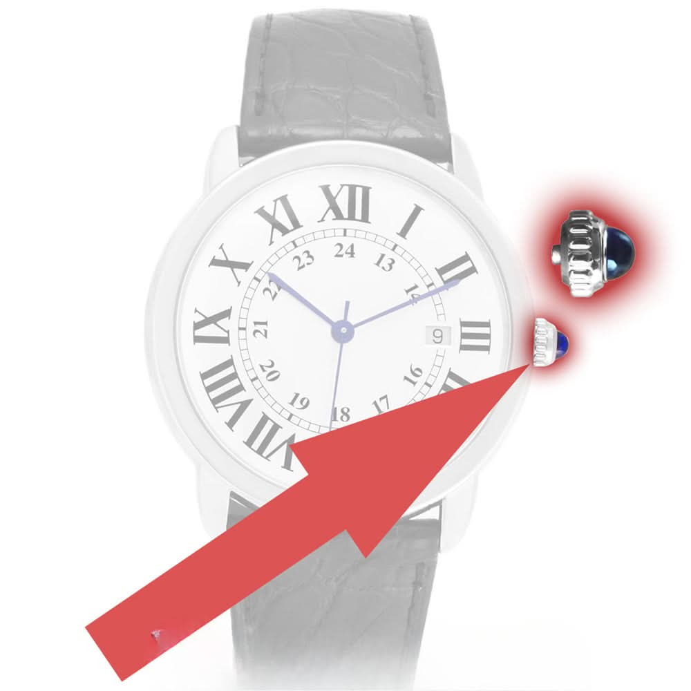 تاج Watch Crystal Watch لـ Cartier Ronde 42mm Man Watch (3517)