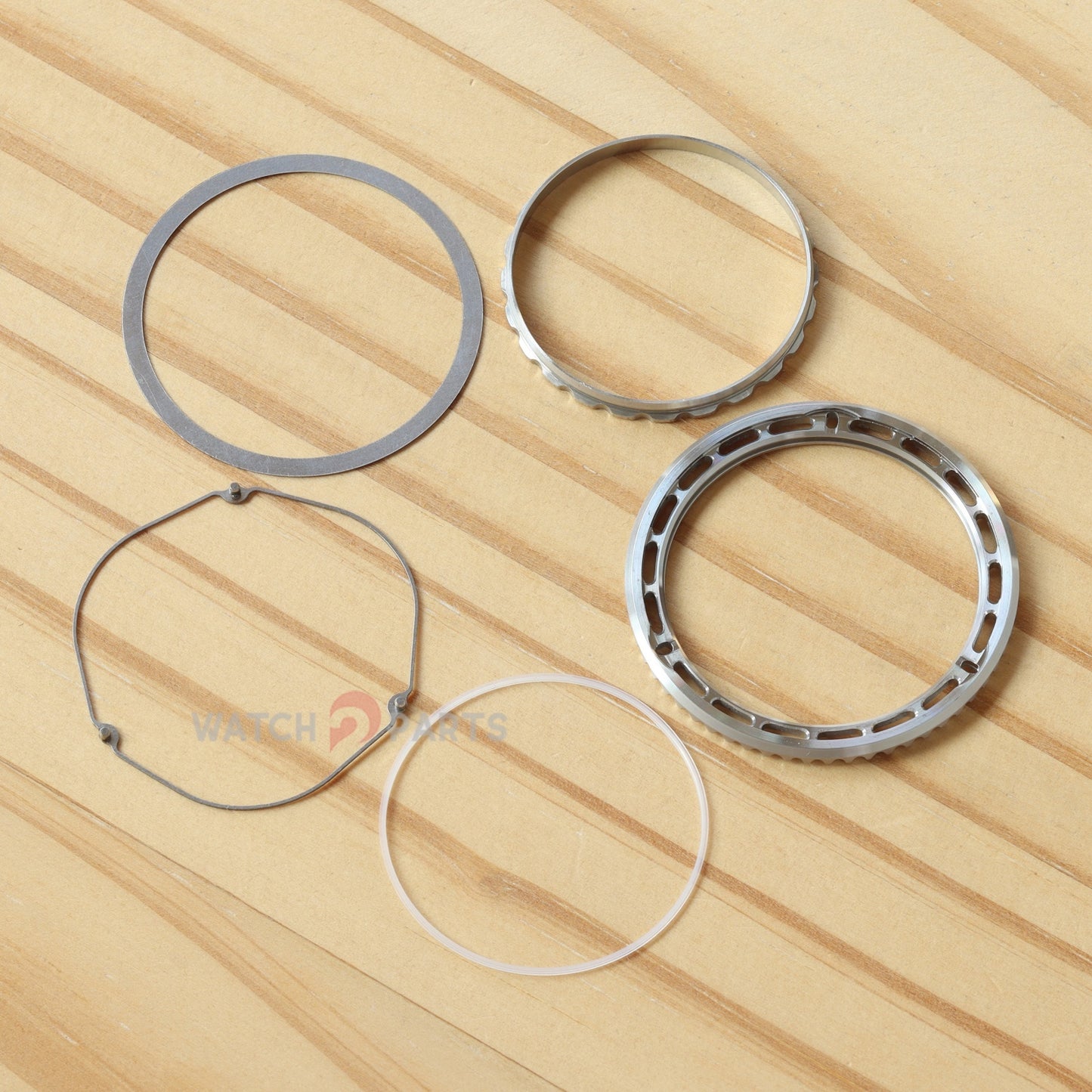 Bisel estriado+Junta de bisel de goma+Haga clic en Spring+Tension Spring+Bisel de retención para Rolex GMT-Master II 126710/116710