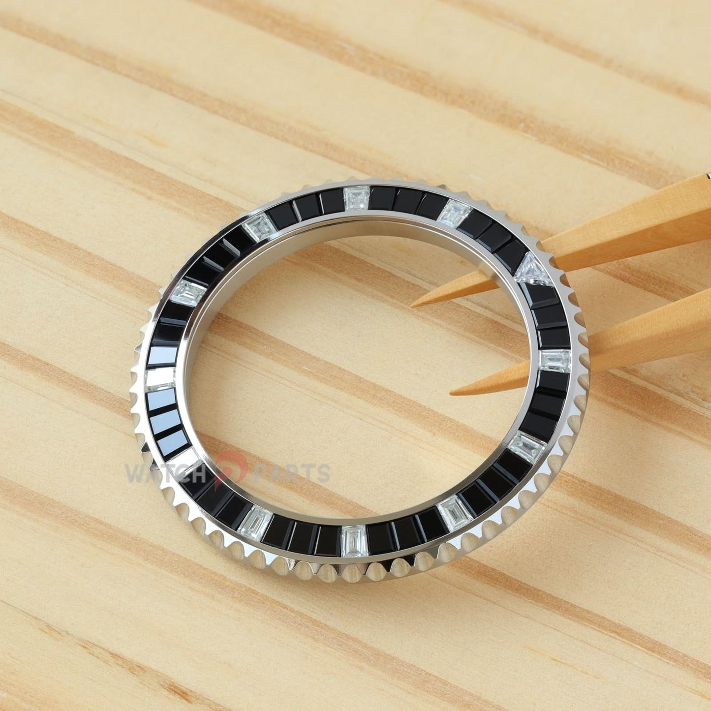 Безель из черного оникса и синтетического муассанита с бриллиантами для часов Rolex Submariner 40/41 мм, безель из драгоценных камней