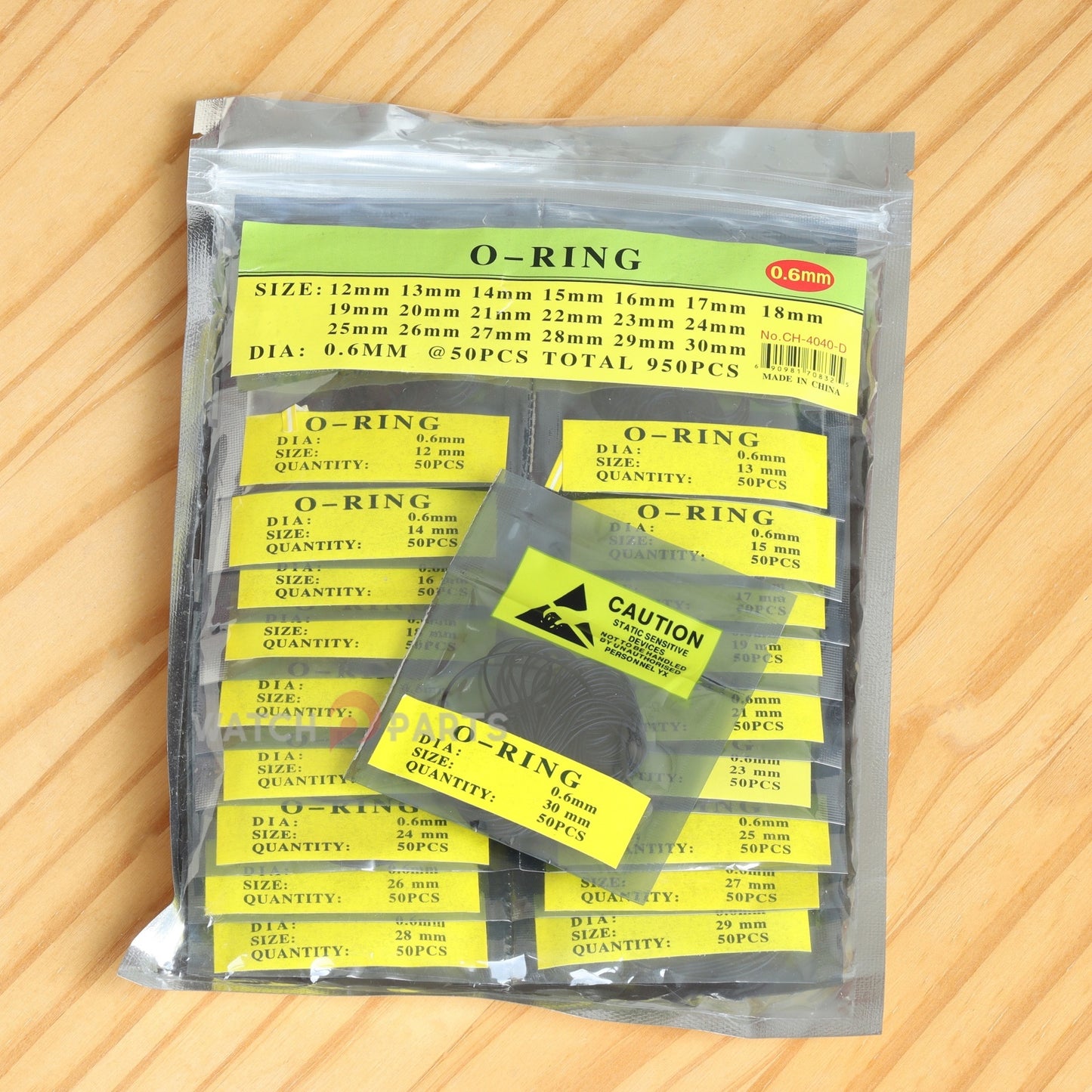 6 Sizes Watch Gasket Set Waterproof Rubber Ring O-Ring for Watch Bezel/Case Back