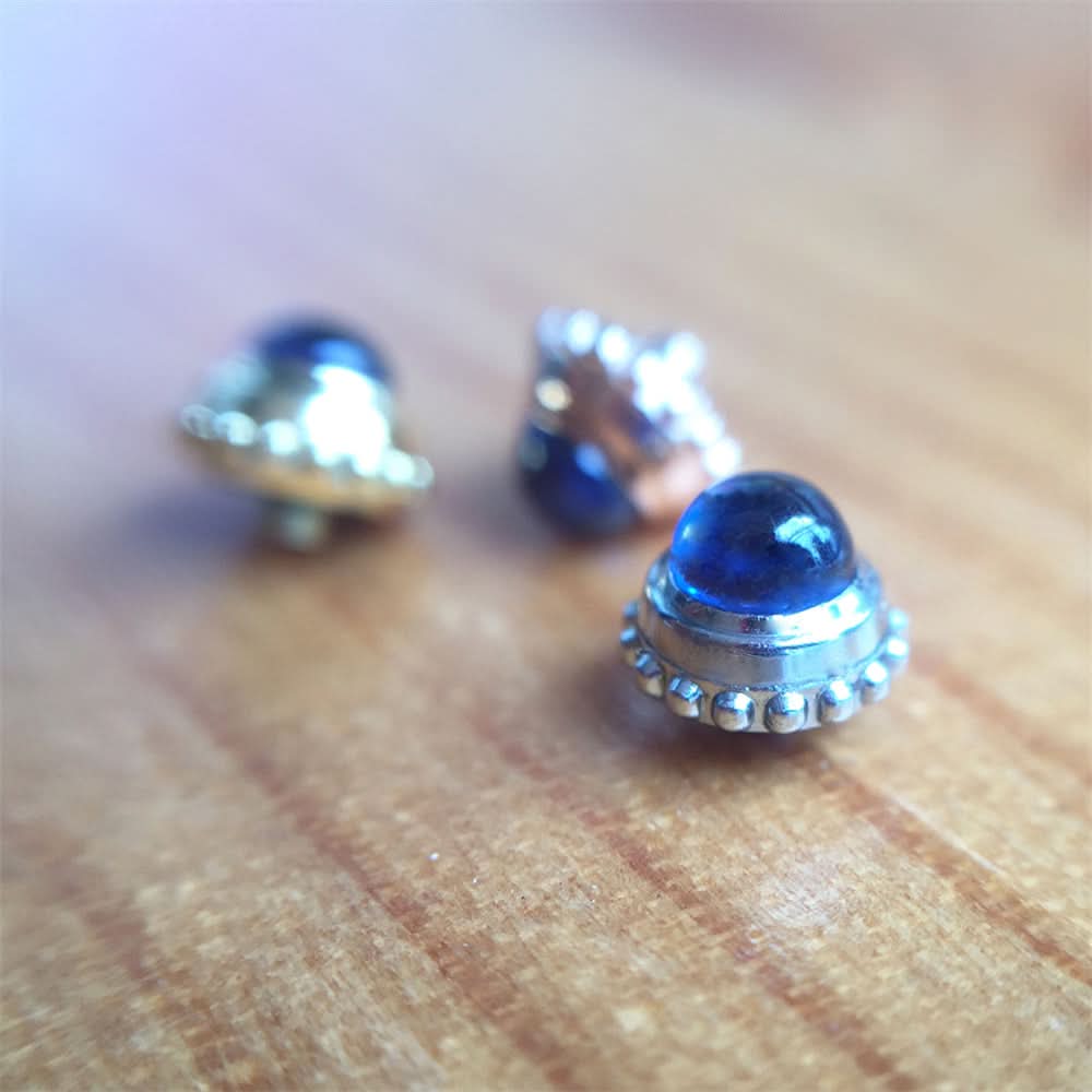 Blue Sapphire Crystal Watch Crown pour Cartier Tank / Ronde Lady's Watch