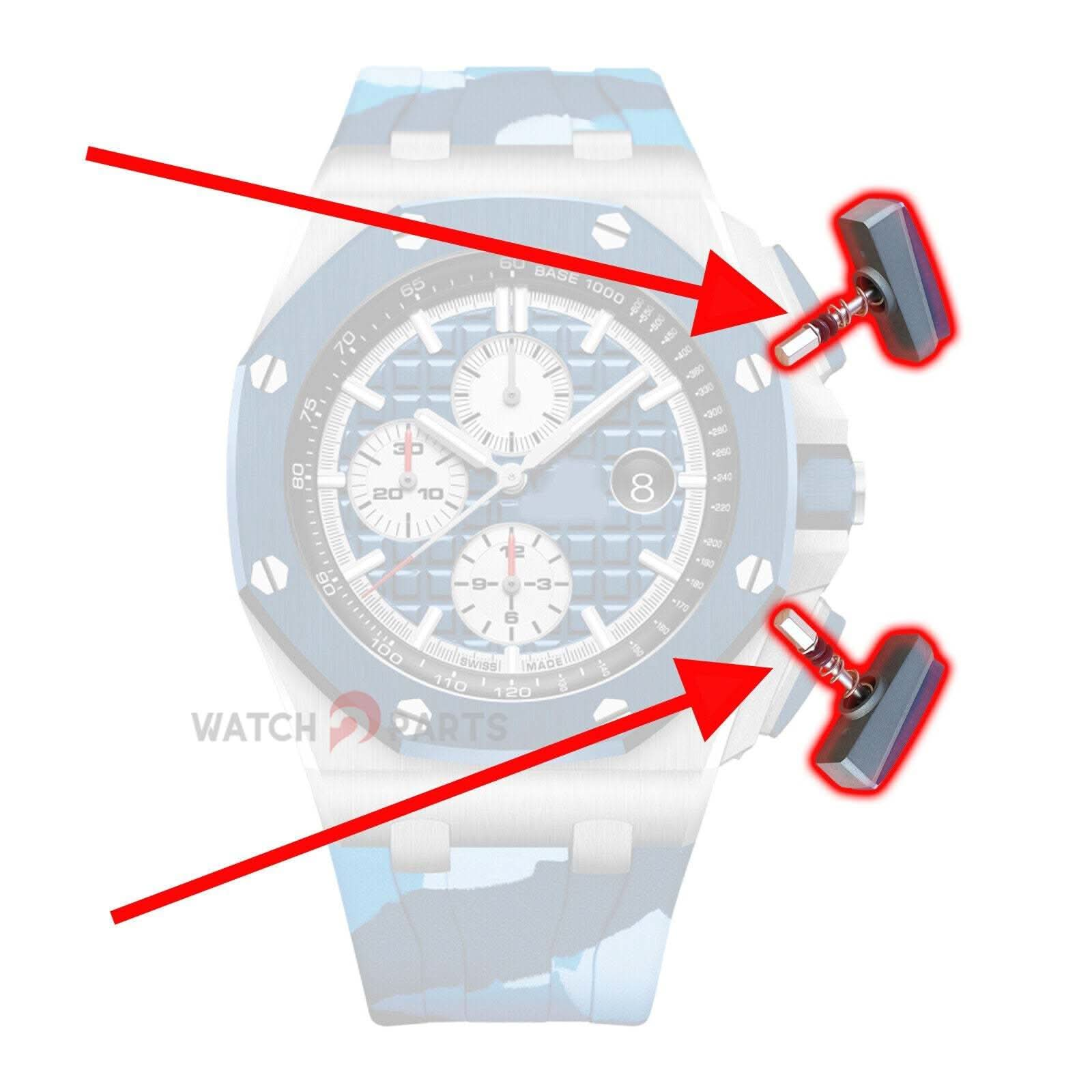 Blue Ceramic Titanium Watch Pusher für Audemars Piguet Royal Oak Offshore 26400