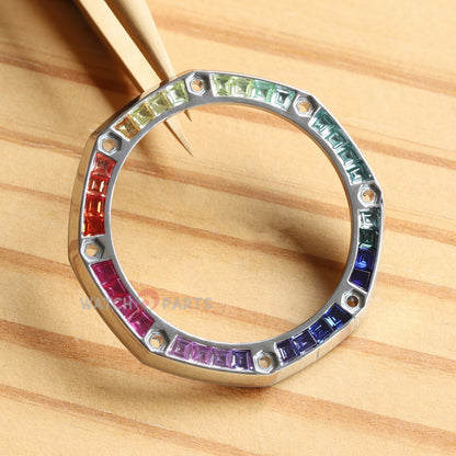 Synthetic Rainbow Sapphires Bezel for Audemars Piguet AP 25940SK Royal Oak Offshore 42mm Watch