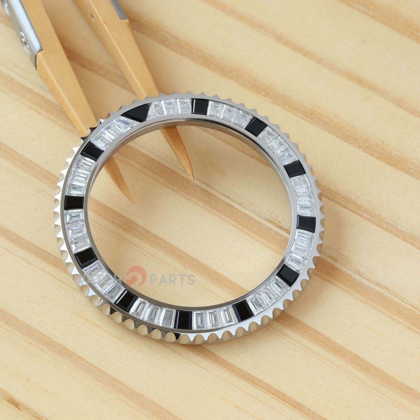 Black Onyx & Synthetic Moissanite Diamond Watch Bisel para Rolex Submariner 40/41 mm Watch Gemstone Bezel