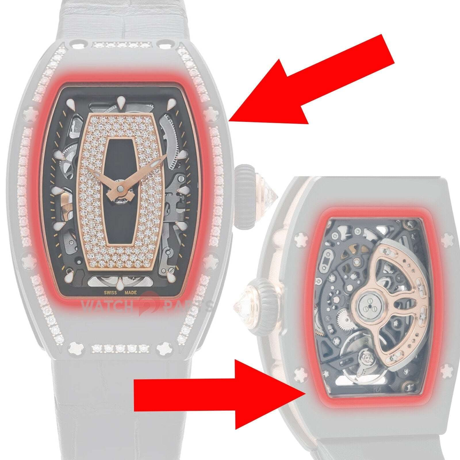 Sapphire Watch Crystal für Richard Mille RM07/RM07-01 Automatisches AR-Beschichtungsglas