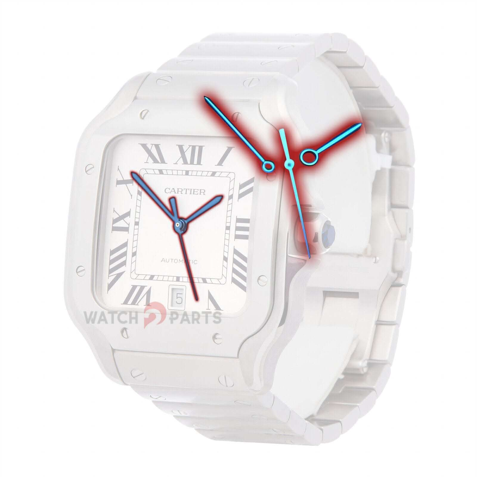 4072 Roast Blue Watch Mands pour Cartier Santos Large Cal 1847 MC Mouvement