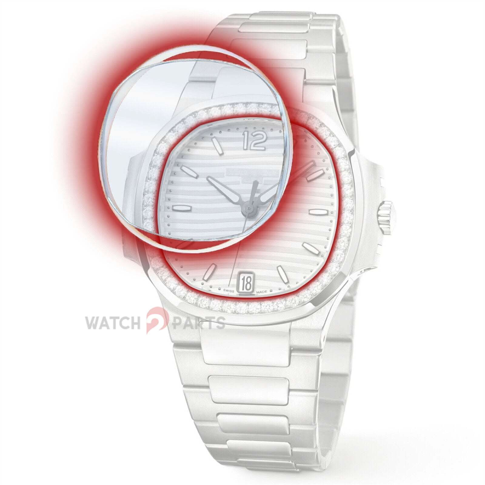 مشاهدة Crystal for Patek Philippe 3800/7018 Nautilus Flat Watch Glass