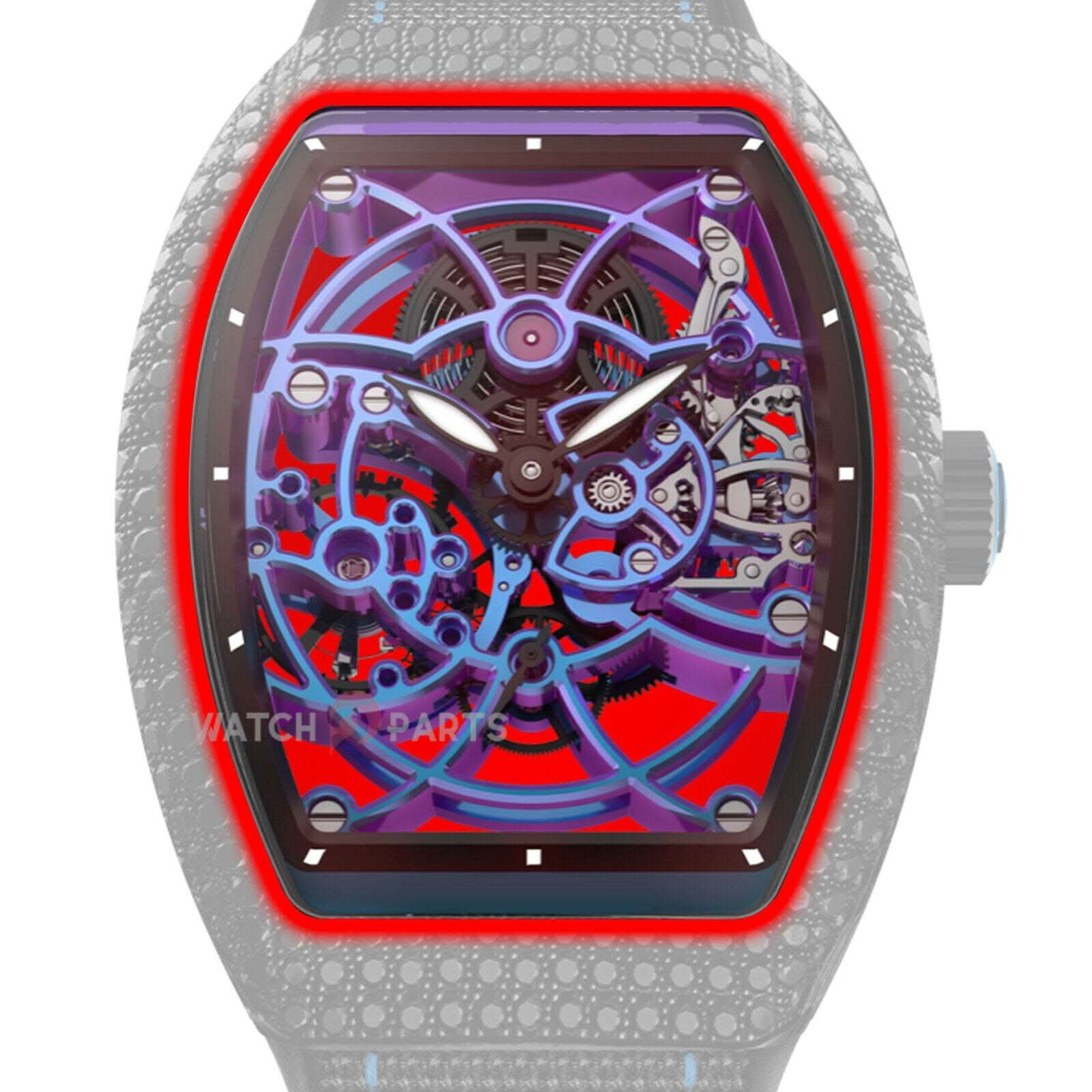 Guarda Sapphire Crystal per Franck Muller Vanguard/New Models V35 Tonneau Glass