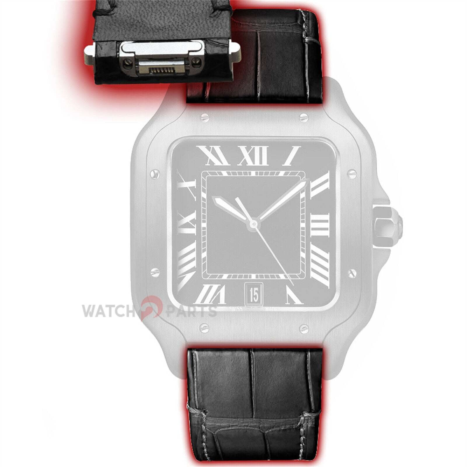 Watch Quick Release Leather Strap for Cartier Santos 18.5/21mm Band