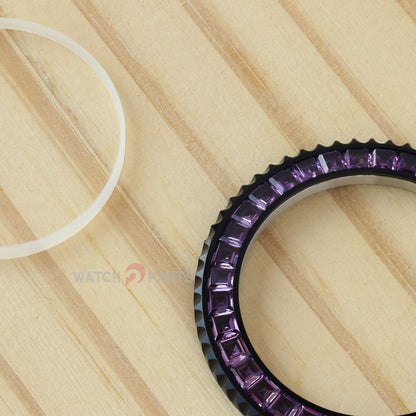 Bisel de reloj de espinela púrpura sintética para Rolex Submariner 40/41 mm Watch Gemstone Bisel