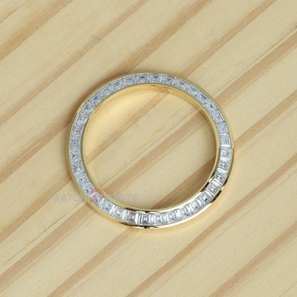 Bisel de reloj de oro de diamantes moissanite sintético para el bisel de piedra preciosa Rolex Daytona 40mm