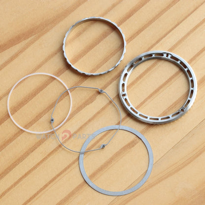 Bisel estriado+Junta de bisel de goma+Haga clic en Spring+Tension Spring+Bisel de retención para Rolex GMT-Master II 126710/116710