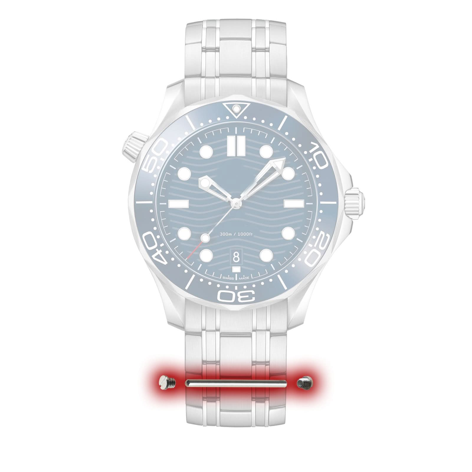 Guarda il perno a vite del bracciale per Omega Seamaster da 300m 42 mm Watch Acciaio