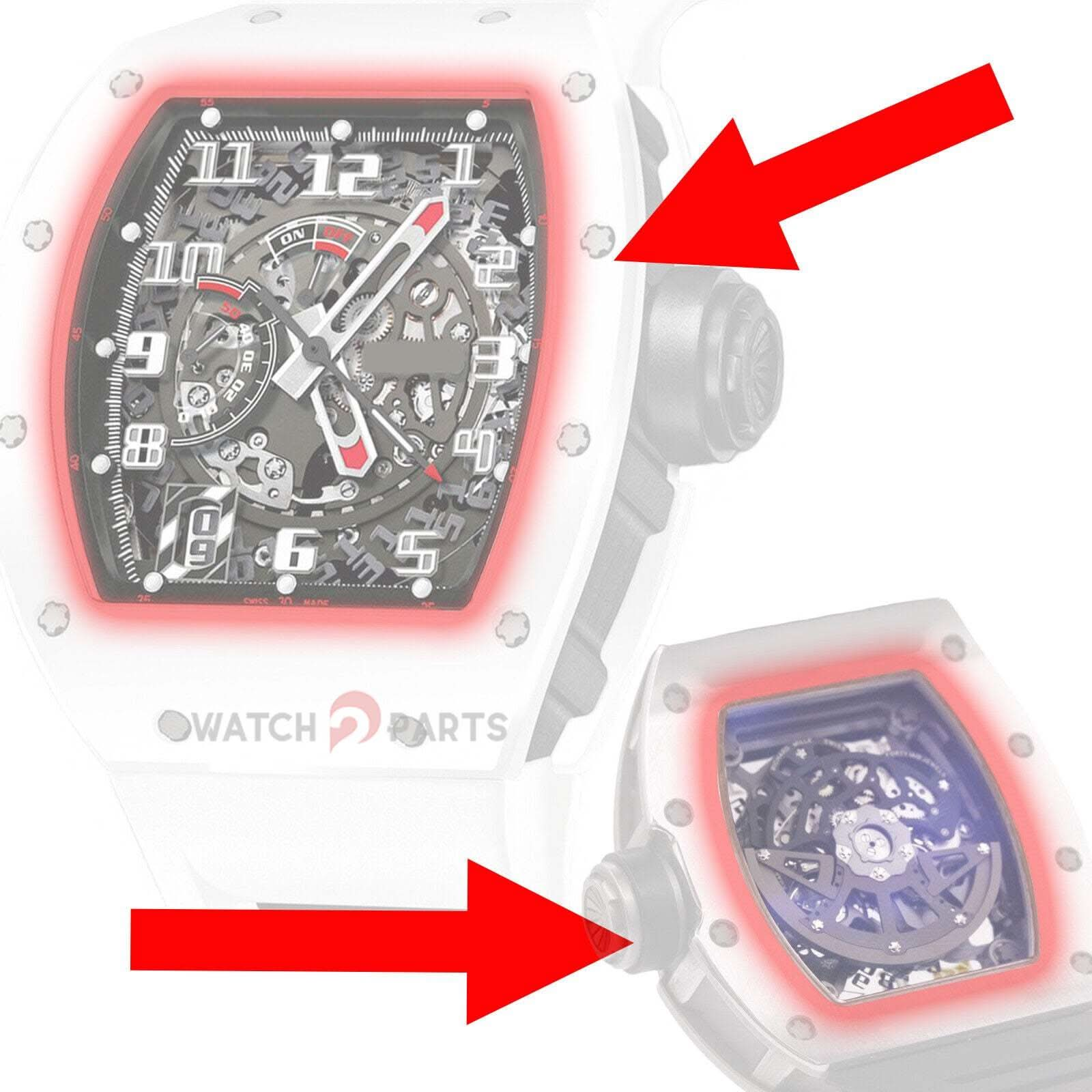 AR -Beschichtung Sapphire Watch Crystal für Richard Mille RM030 Automatic Watchglas