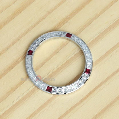 Synthetic Moissanite Diamond/Rubies Watch Bisel para Rolex Daytona 40 mm Watch Gemstone Bezel
