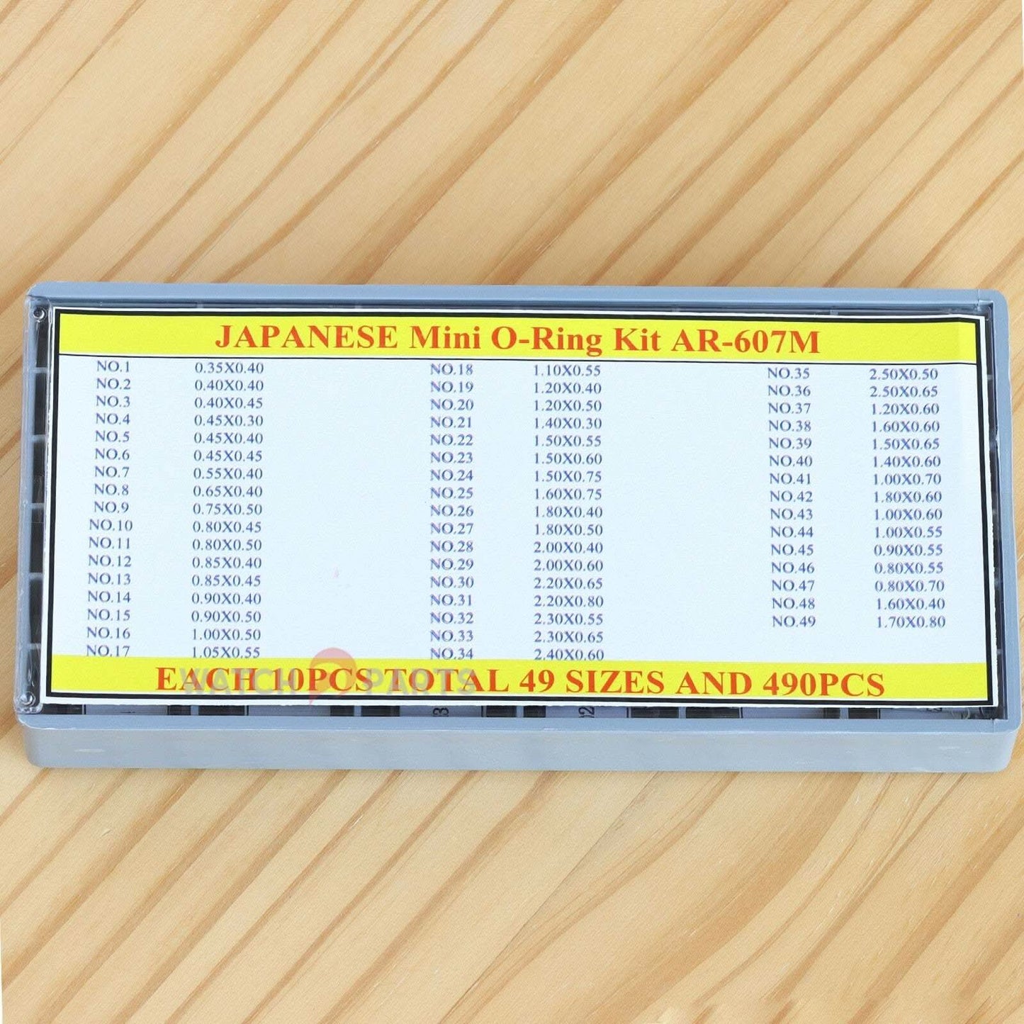 49 tamaños Reloj Junta Conjunto de goma impermeable para el tubo/botón de la corona de reloj