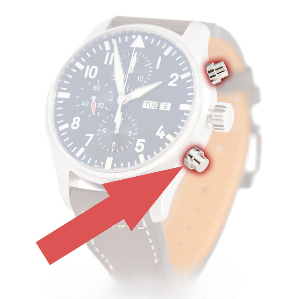 Mira el botón de relojes cronógrafos del piloto IWC IW3777