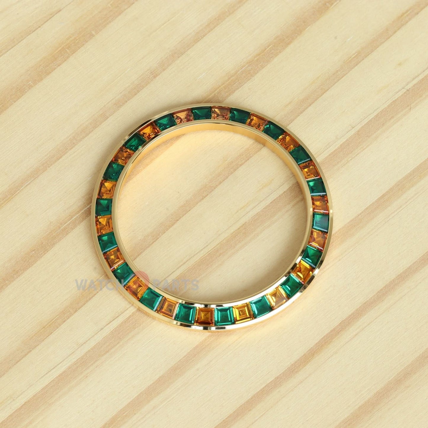 Synthetic Emerald & Orange Gemstone Watch Bisel para Rolex Daytona 40 mm Watch