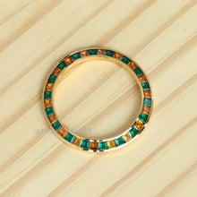 Synthetic Emerald & Orange Gemstone Watch Bisel para Rolex Daytona 40 mm Watch