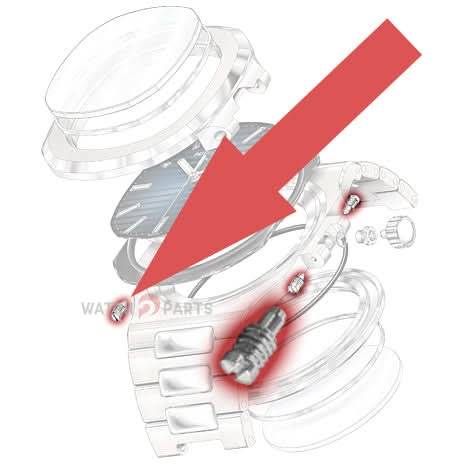 Mira el tornillo de la caja para Patek Philippe Nautilus Ratio de la corona Posición 5711/5712