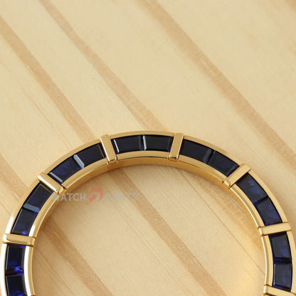 24 Baguette sintético azul de zafiro oscuro de zafiro de diamante bisel para rolex daytona 40 mm watch bisel de piedra preciosa