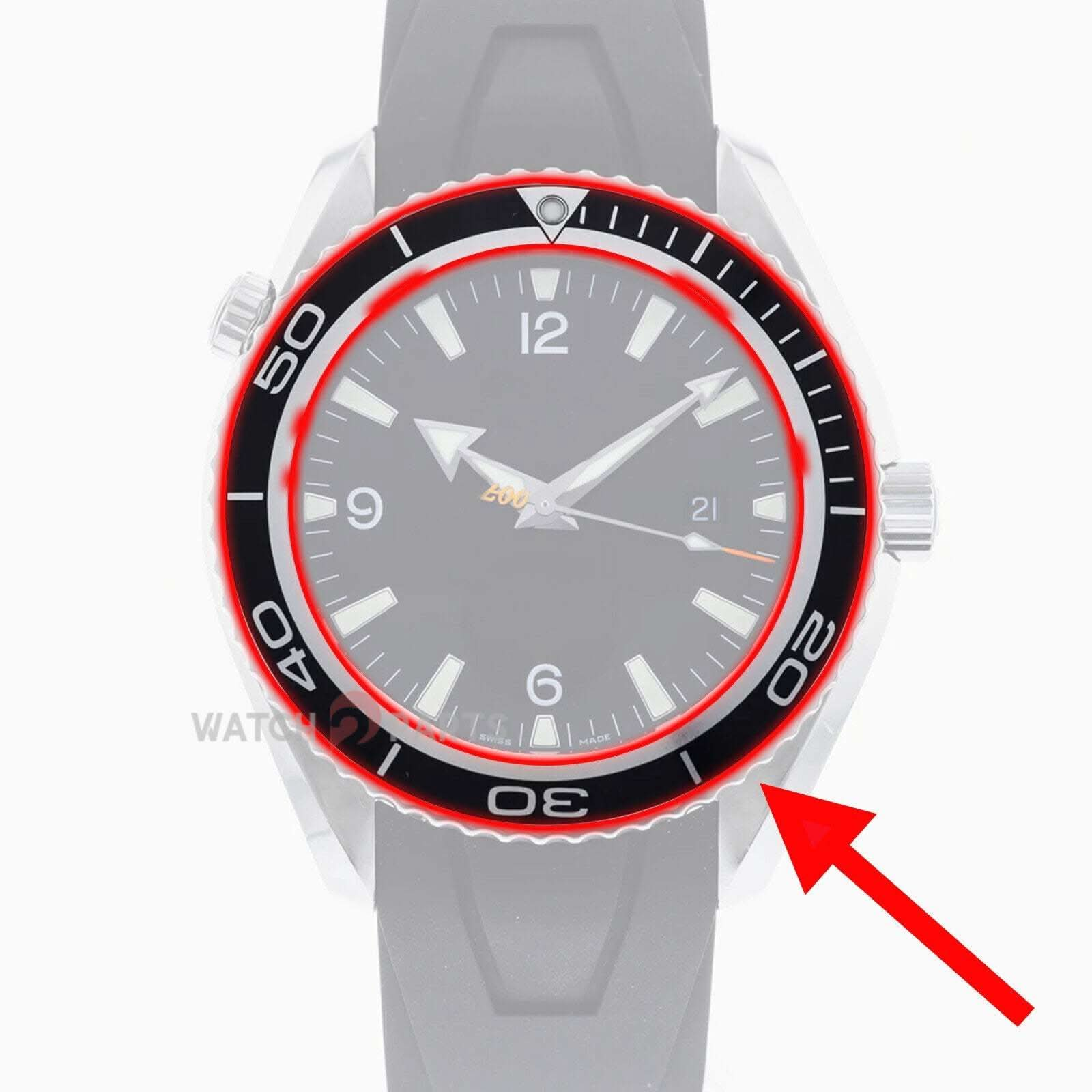 Regarder une lunette en aluminium pour Omega Seamaster Planet Ocean 45,5 mm montre