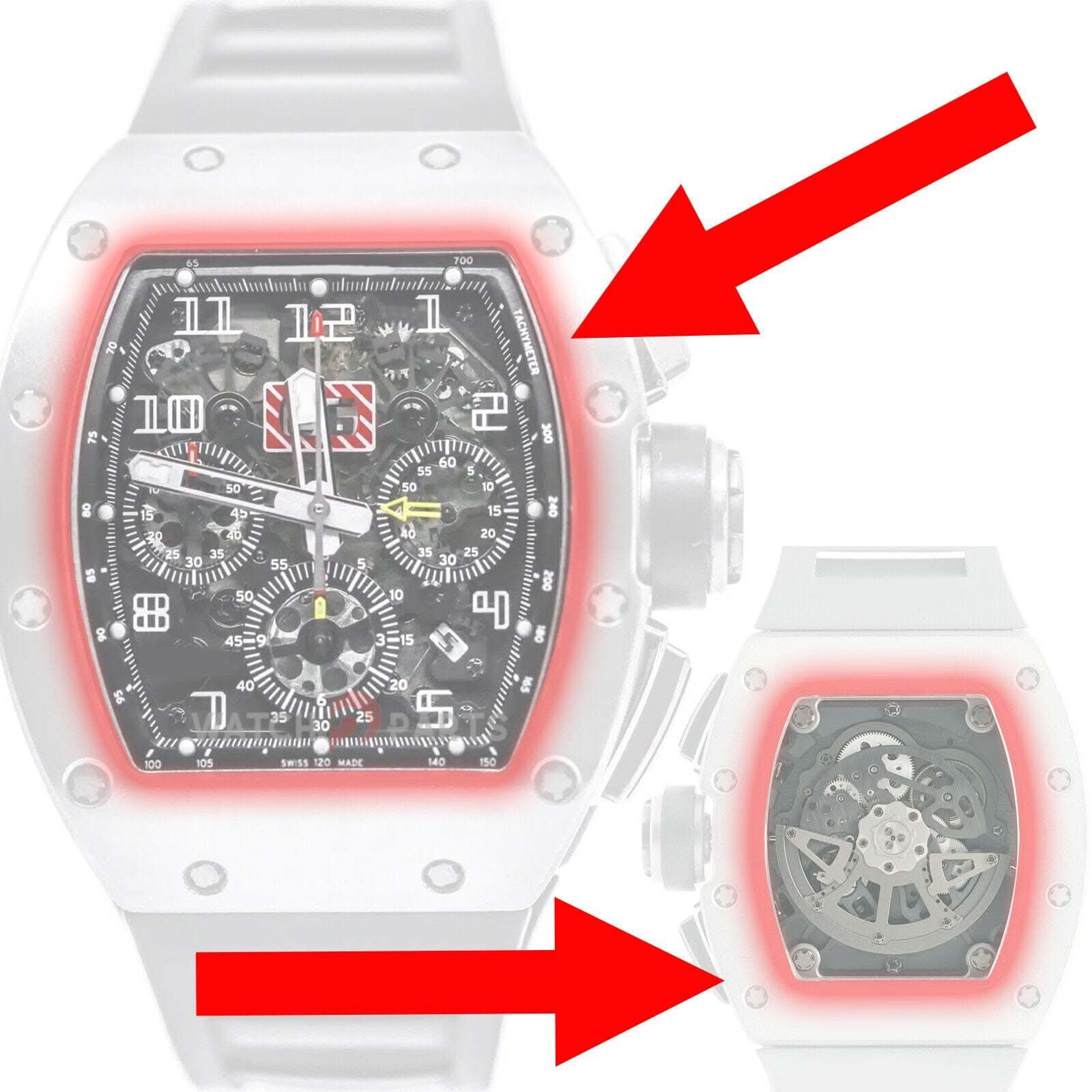 Sapphire Watch Crystal per Richard Mille RM011/RM11-02/RM11-03 Glass automatico