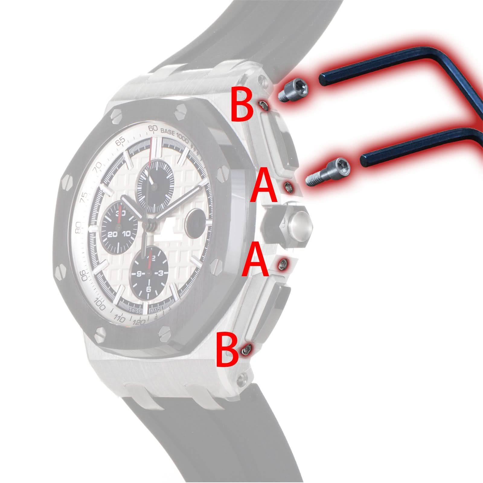 Regarder Pusher Protect Guard Vis pour Audemars Piguet 26401/26405 AP Royal Oak propose