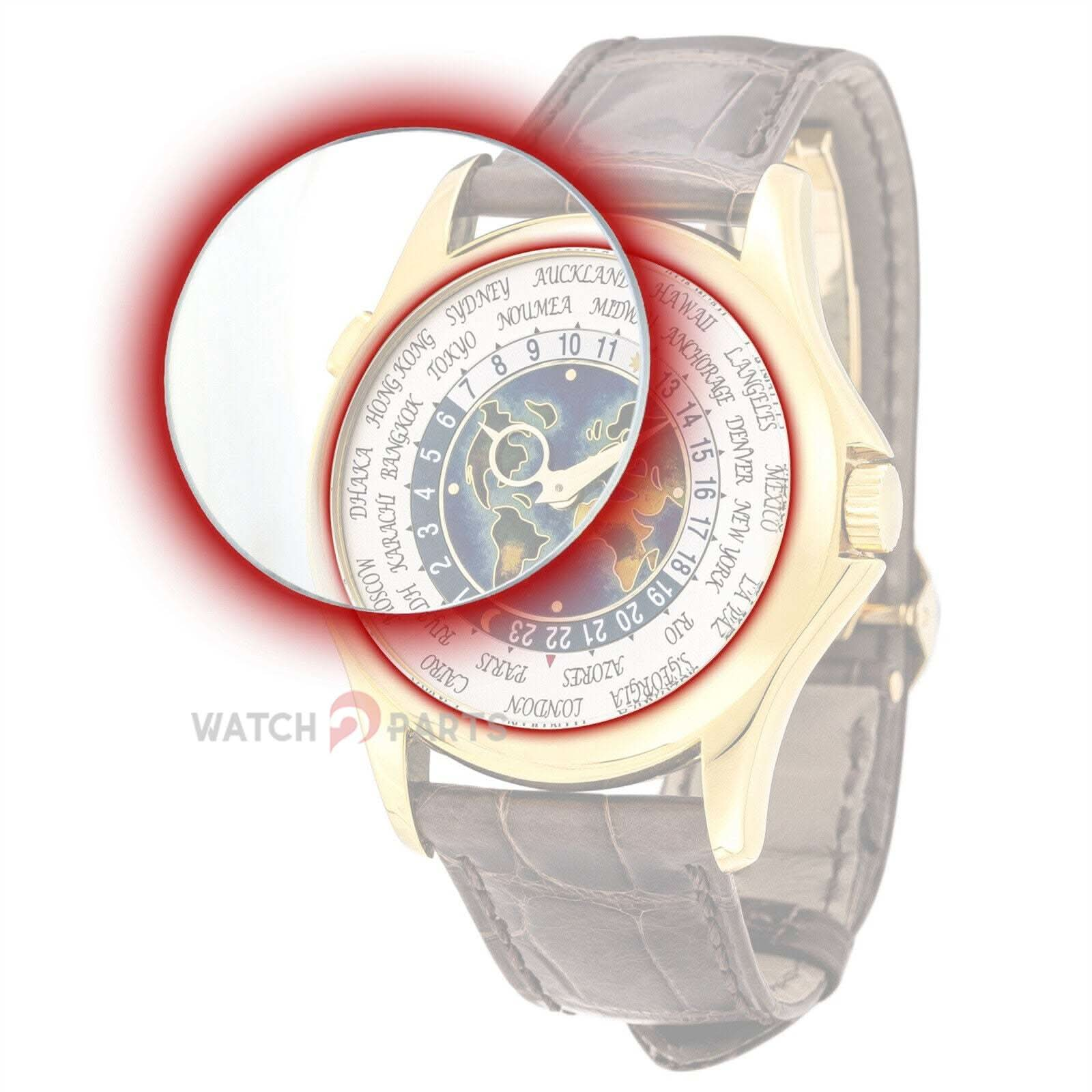 Regardez Crystal pour Patek Philippe 5131 Time mondial Double Doled Sapphire Glass