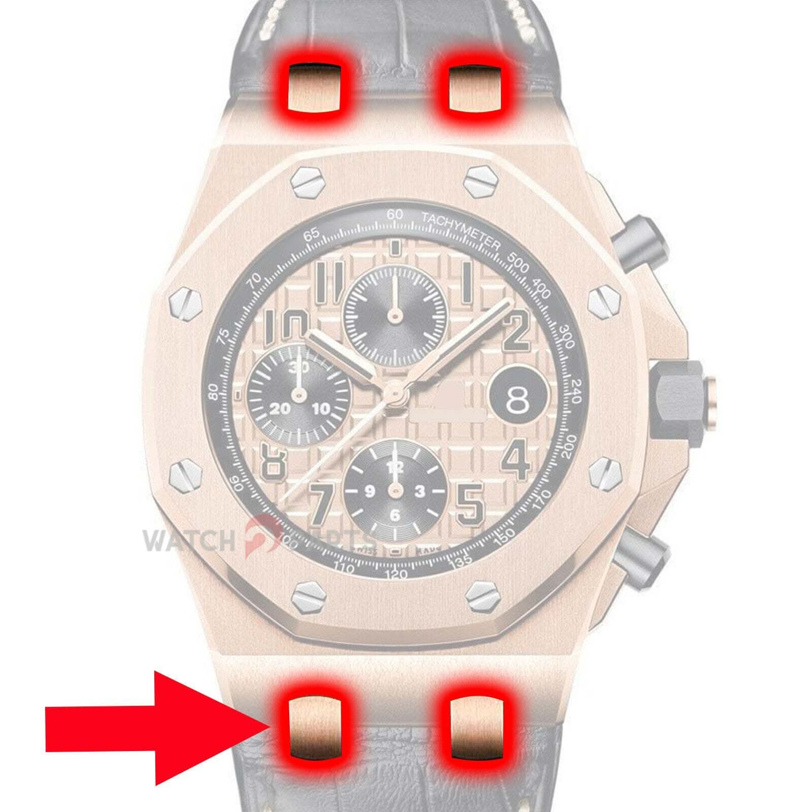 STRAP STRAP COMPANANT DE LA REMARQUE AUDEMARS PIGUET ROYAL OAK OFFSHORE 42 / 44MM 26470 26400 Système de sangle interchangeable en or rose