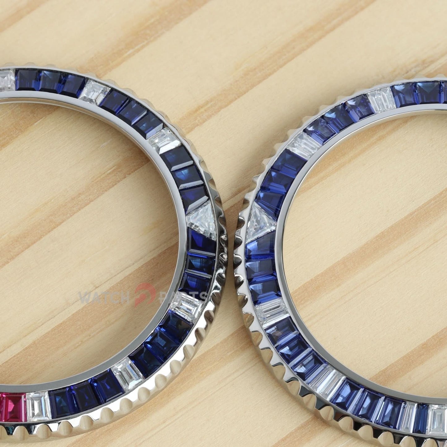 Moissanite/Blue Sapphire & Rubies Watch Bisel para Rolex GMT-Master II 40 mm Reloj