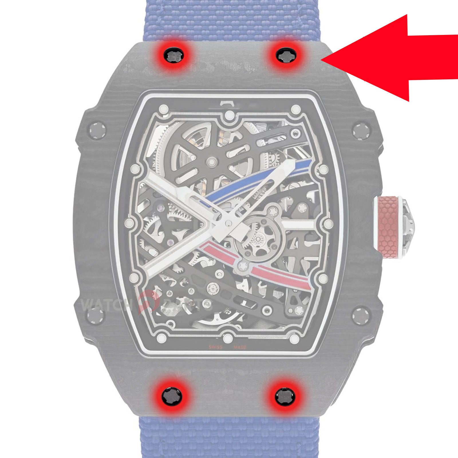 4 مشكلات مراقبة Titanium Prongs ل RM Richard Mille RM67 MANS 'Watch Band Parts