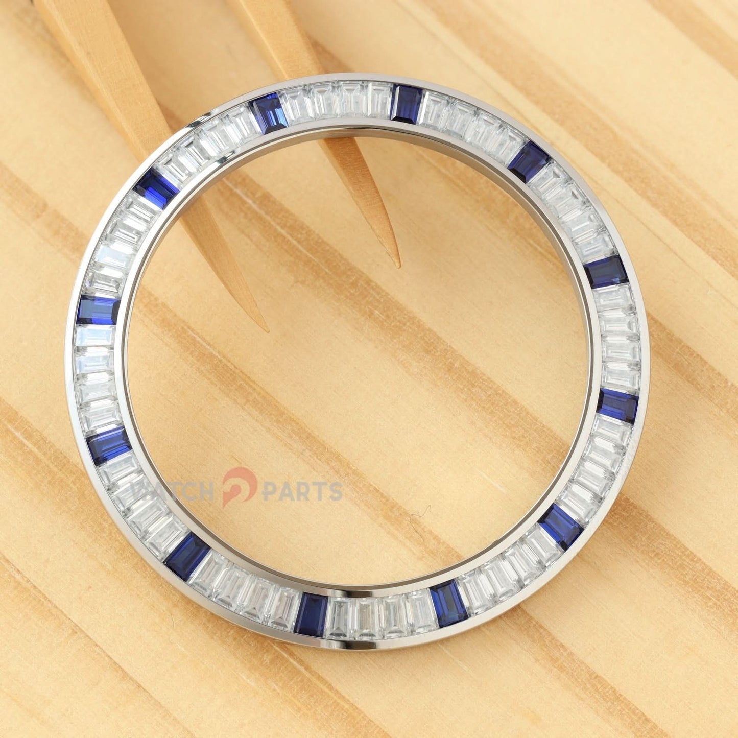 Synthetic Moissanite Diamond & Dark Blue Sapphire Watch Bisel para Rolex Daytona 40 mm Watch Gemstone Bezel