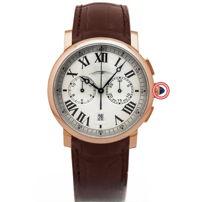 Blauer Saphirkristall für Cartier Rotonde 40 mm Uhr Kronenteile