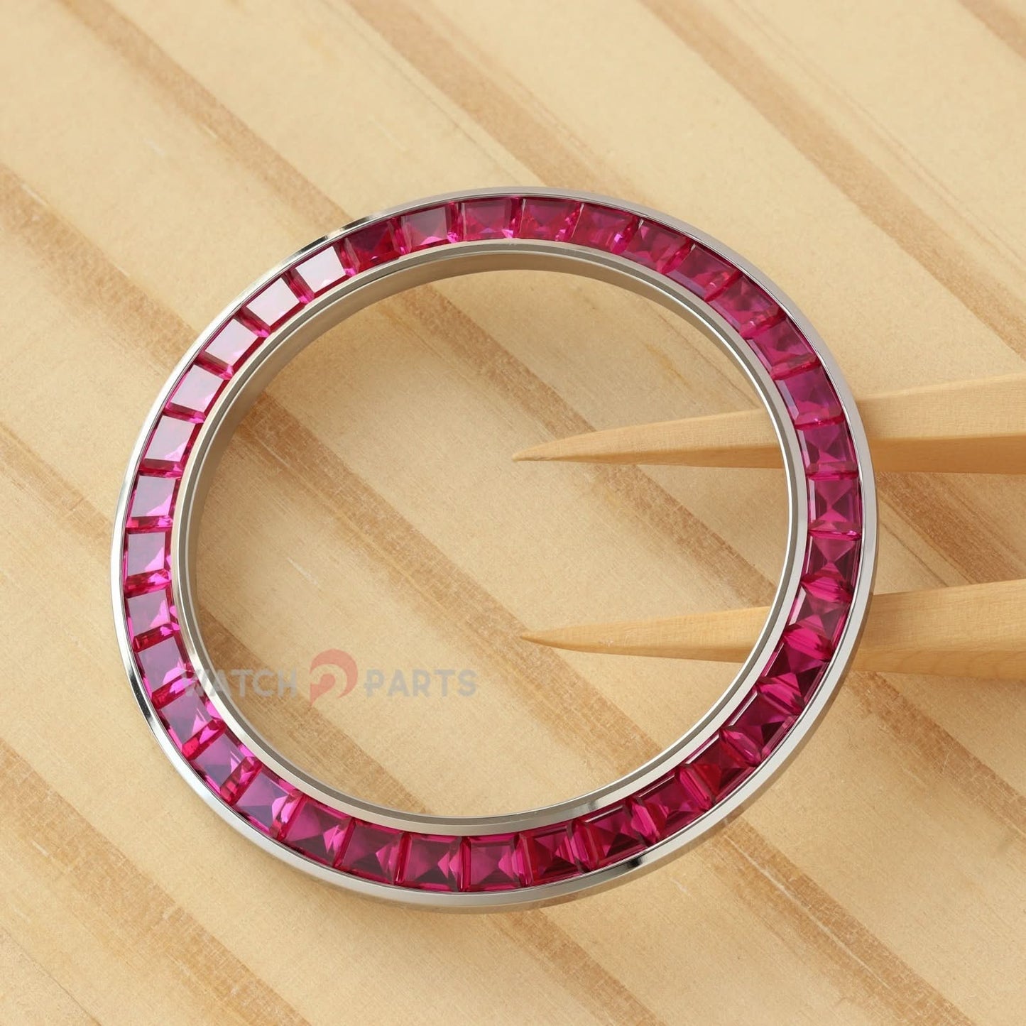 Pink Gemstone Silver Watch Bezel para Rolex Daytona 40 mm Watch