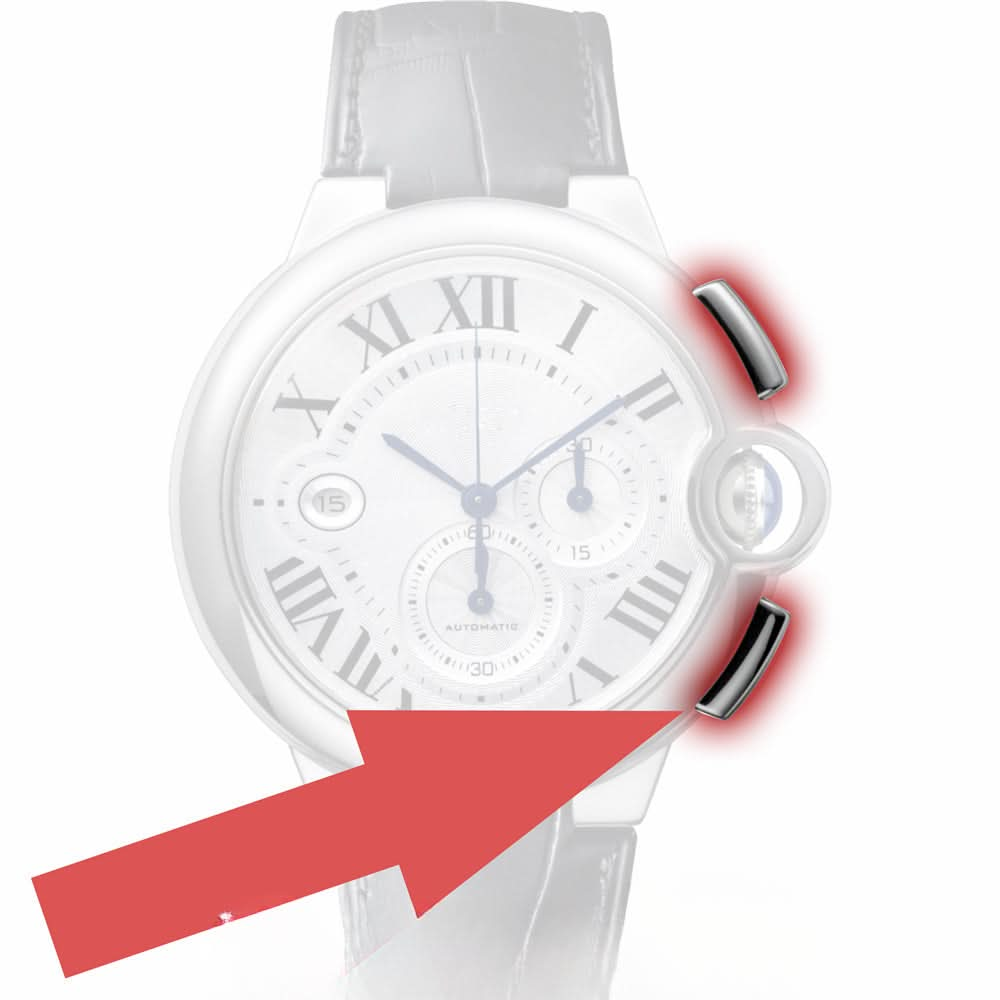 Pusteur de montre en acier pour Ballon Bleu de Cartier Chronograph Watch Button