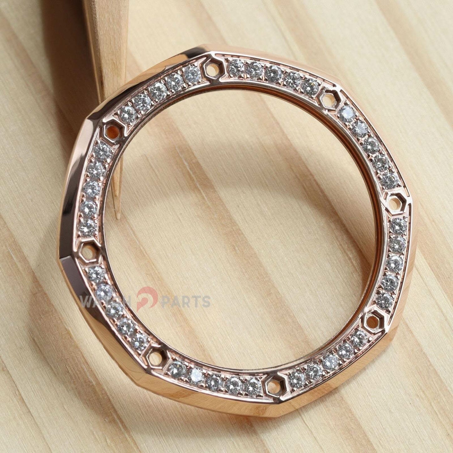 18k Rose Gold Natural Diamond Watch Bezel para Audemars Piguet 26420 AP Royal Oak Offshore 43 mm Reloj