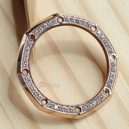 18k Rose Gold Natural Diamond Watch Bezel para Audemars Piguet 26420 AP Royal Oak Offshore 43 mm Reloj