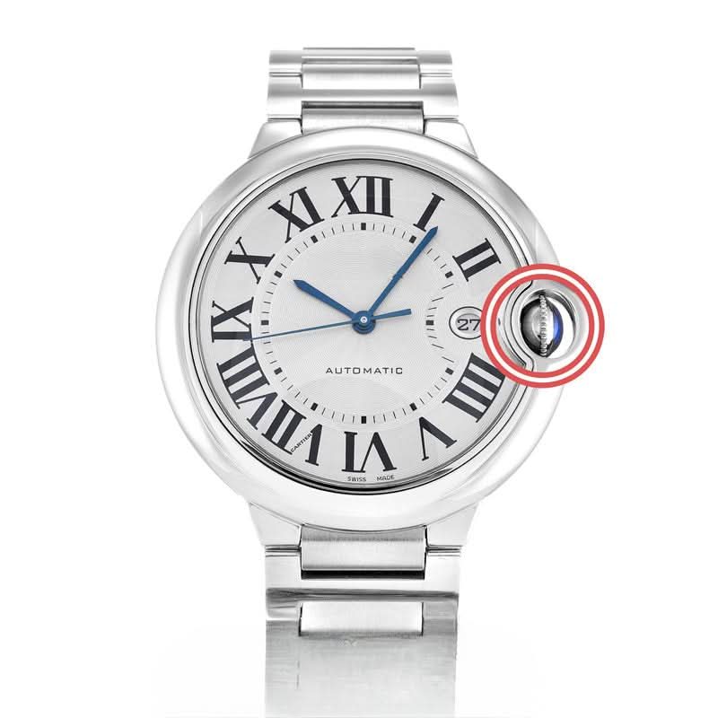 6,85 mm wasserdichte Saphirkristall -Uhr -Krone für Cartier Ballon Bleu Uhre Teile