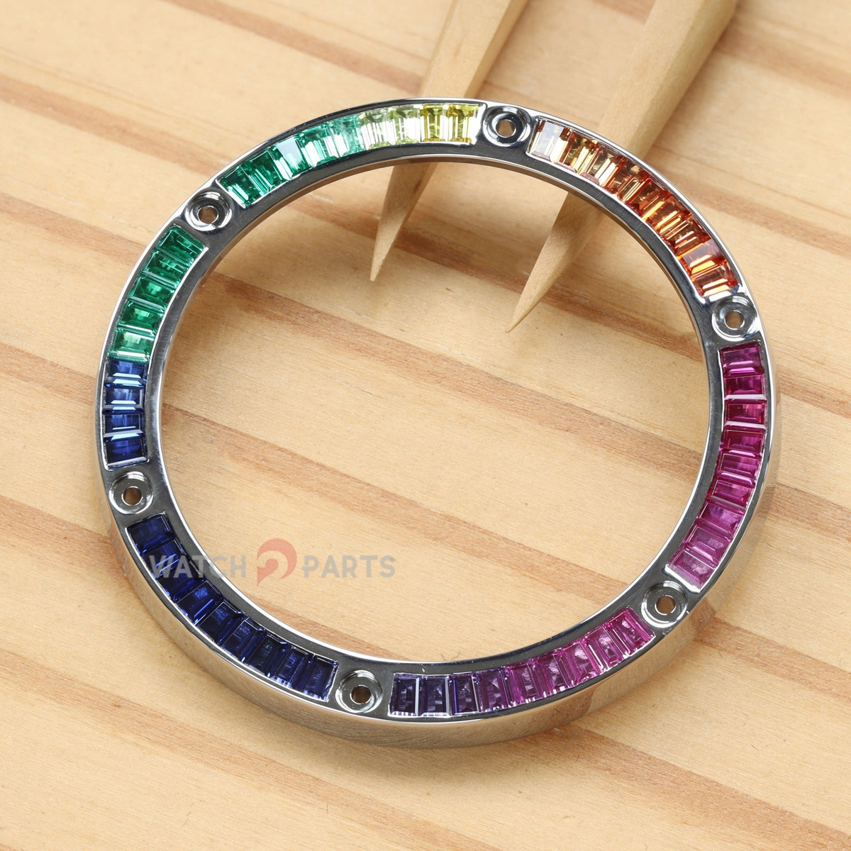 Synthetic Rainbow Gem Bezel for Hublot 701 710 715 716 King Power 48mm Modified Watch Insert