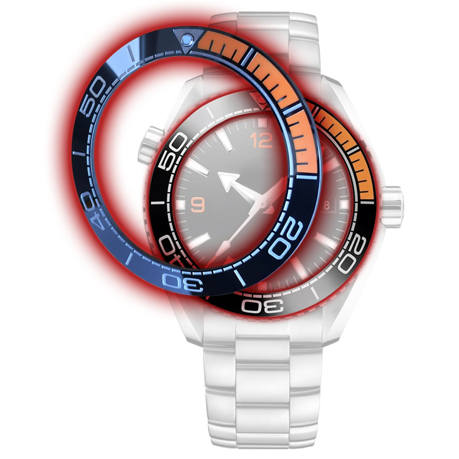 Regarder une lunette en céramique pour Omega Seamaster Planet Ocean 600m Co-axial 43,5 mm montre