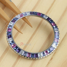 Mira el bisel para rubicias de yates rolex 42 mm Rubies y spinela azul sintética/espinela morada y moissanite