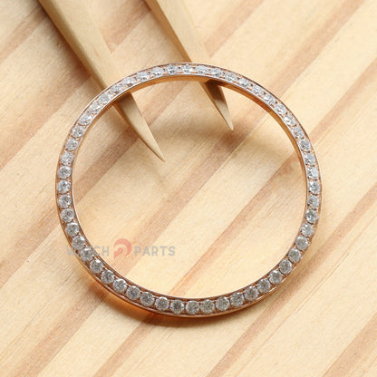 18K Rose Gold Gemstone Bezel for Rolex 126281 Datejust 36 Watch