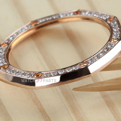 18k Rose Gold Natural Diamond Watch Bezel para Audemars Piguet 26420 AP Royal Oak Offshore 43 mm Reloj