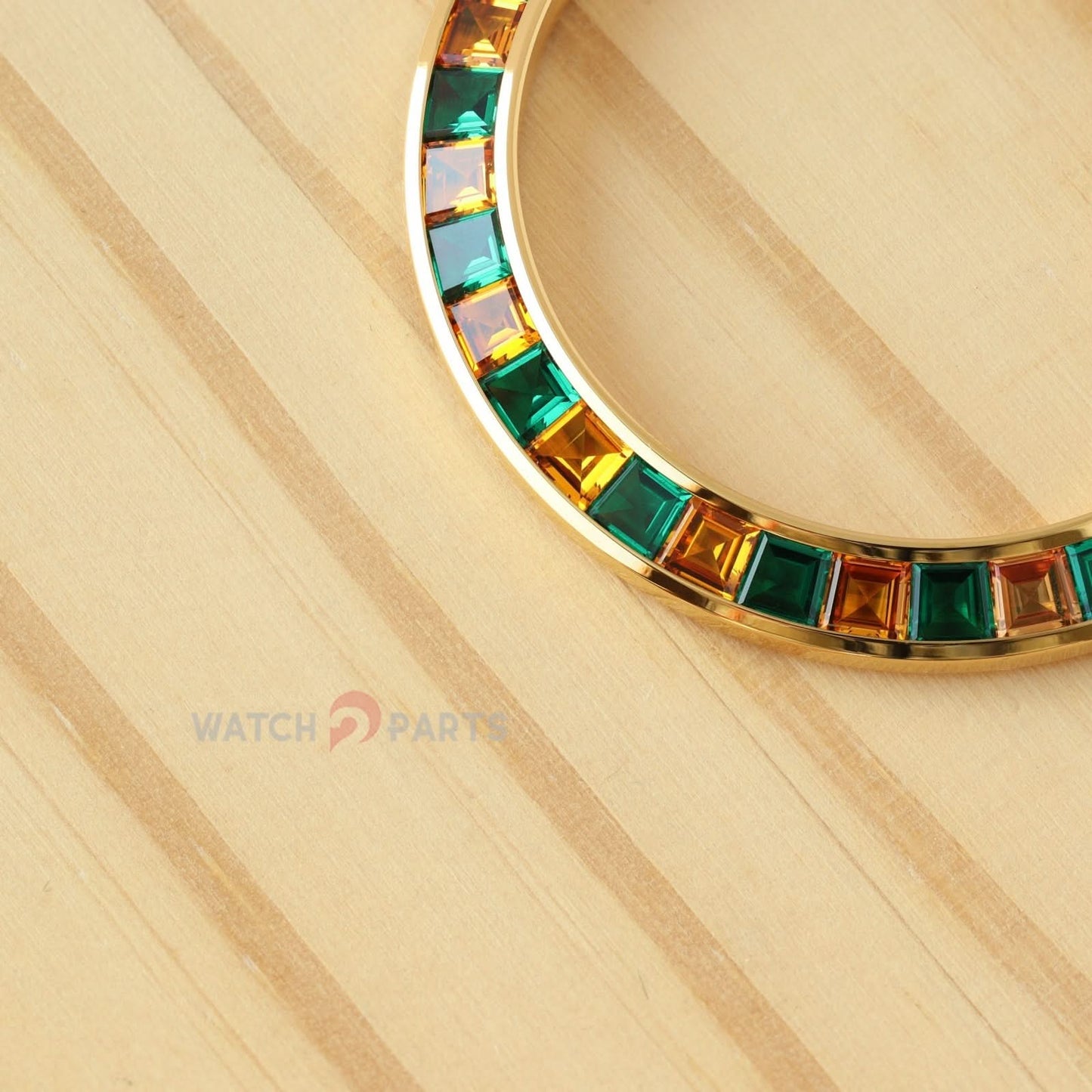 Synthetic Emerald & Orange Gemstone Watch Bisel para Rolex Daytona 40 mm Watch